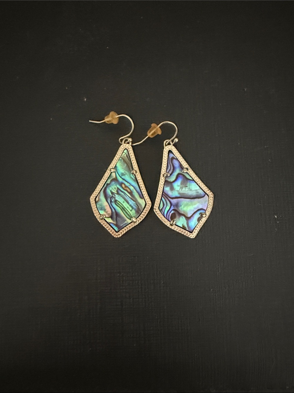 Kendra Scott Abalone Teardrop Dangle Earrings - Iridescent Blue-Green Shell